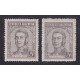 ARGENTINA 1935 GJ 741H ESTAMPILLAS NUEVAS MINT 1 IMPRESIÓN NITIDA 1 IMPRESIÓN BORROSA PAPEL DELGADO U$ 10,40